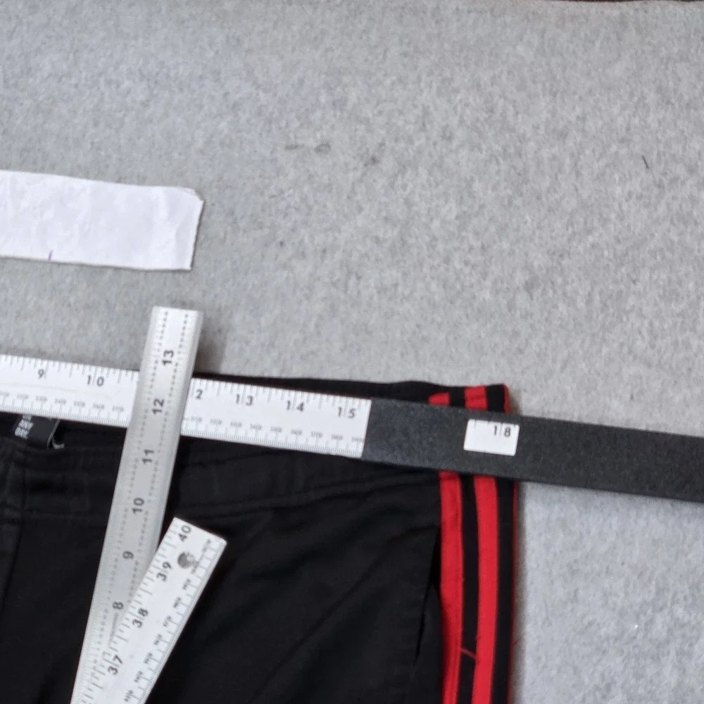 Adidas Men Activewear Pants M Black Track Red Stripe 30